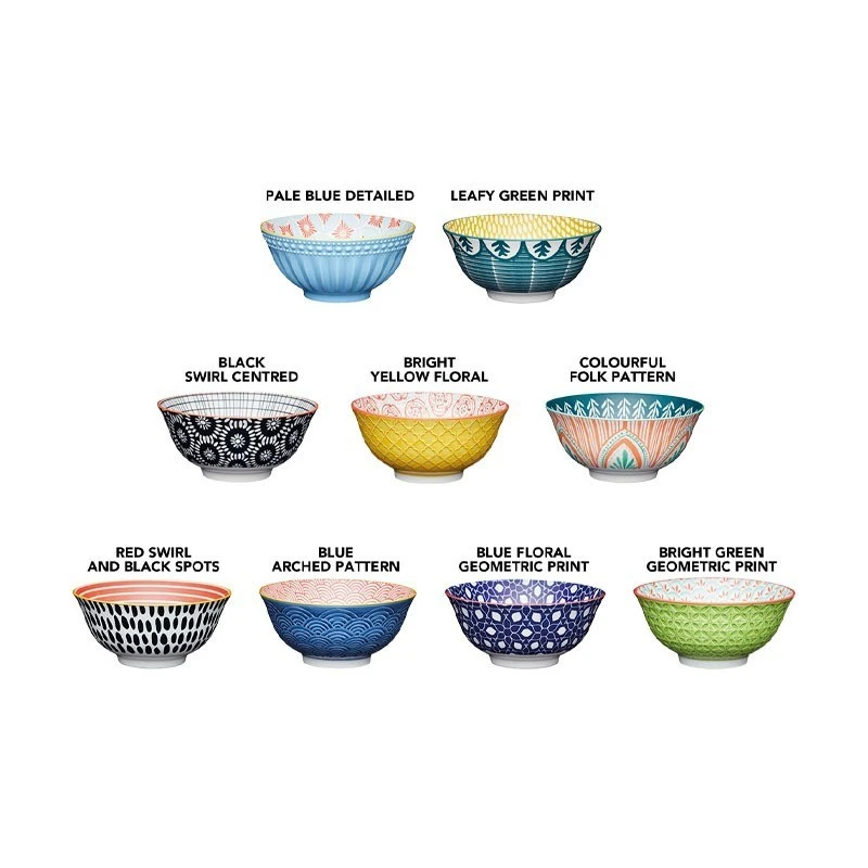 Mikasa 6 Inch -16 Design Coloful /Floral / Geometric / Mosaic Style - Ceramic Cereal /Soup Bowl, sharing bowl servings of porridge, soup, noodles & pie, Dishwasher & Microwave-safe | Shopee Thailand