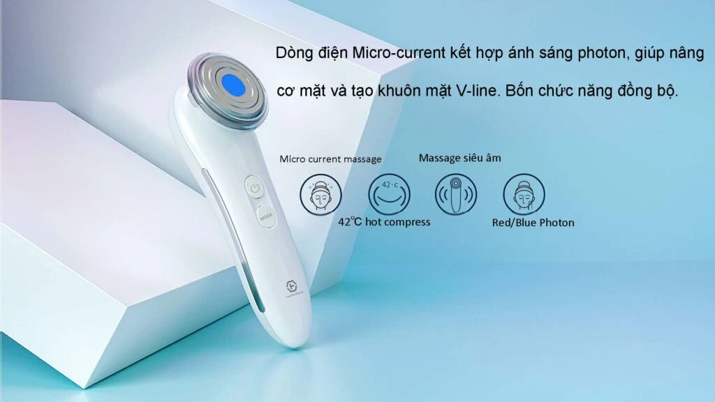 Nhấn và giữ nút nguồn để khởi động, nhấn nút Mode để chọn chế độ, nhấn tiếp nút nguồn để chọn cấp độ trị liệu (3 cấp độ).