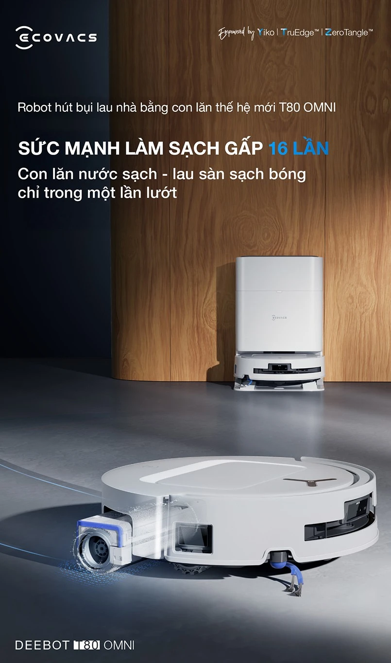 Robot hút bụi lau nhà Ecovacs T80 Omni – Bản Quốc Tế