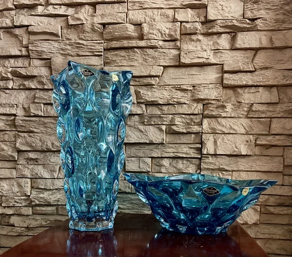 Tô pha lê Bohemia Samba AquaMarine 30,5cm Shop Hàng Đức