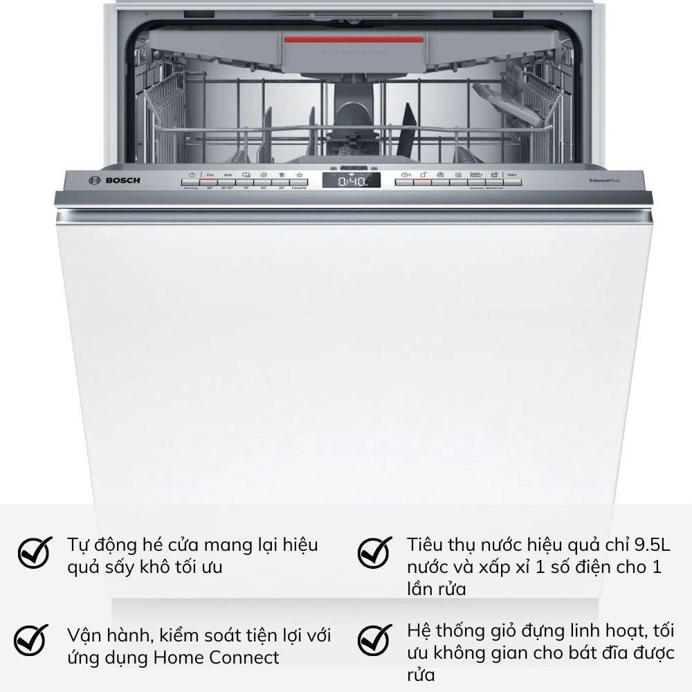 Máy rửa bát Bosch SMV4ECX14E Serie 4 Âm Toàn Phần