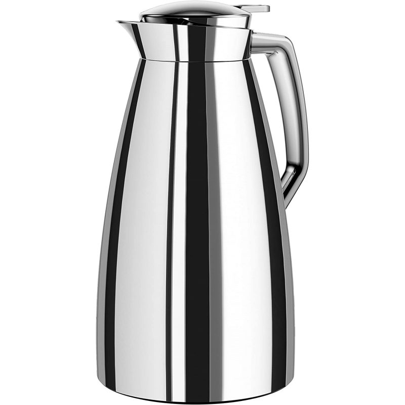 Bình giữ nhiệt Emsa PLAZA Isolierkanne Quick Tip, Chrom, 1,0 L màu inox