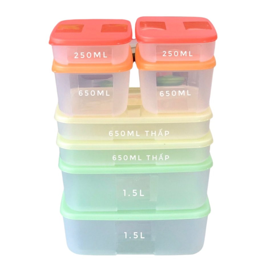 Bộ hộp trữ đông Tupperware Freezermate Colorful Set 8 - Bảo hành trọn đời - Nhựa nguyên sinh PP số 5 - An toàn sử dụng | Lazada.vn