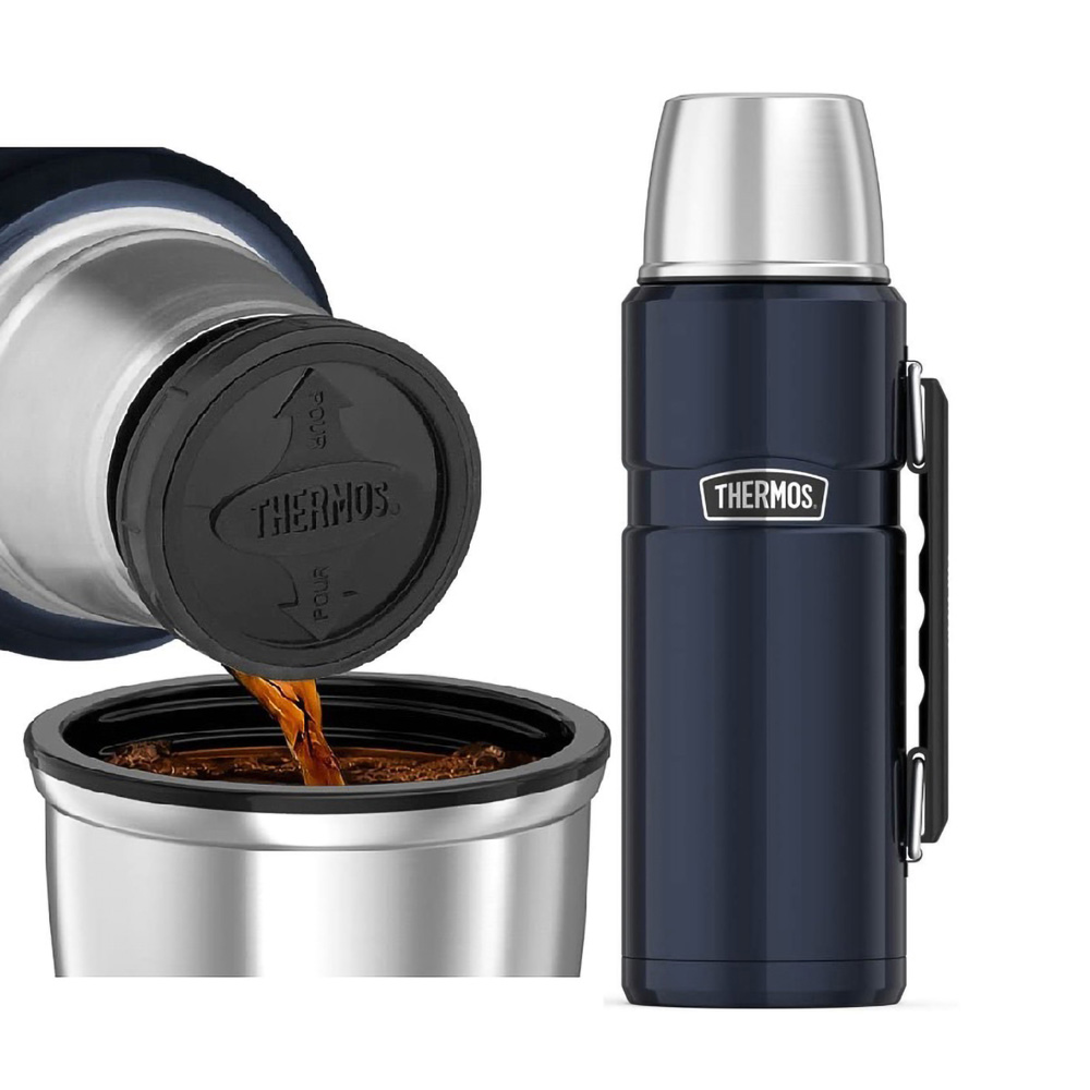 Phích giữ nhiệt Thermos Stainless King Flask, 1,2 L - màu xanh dương đậm - EuromiXX