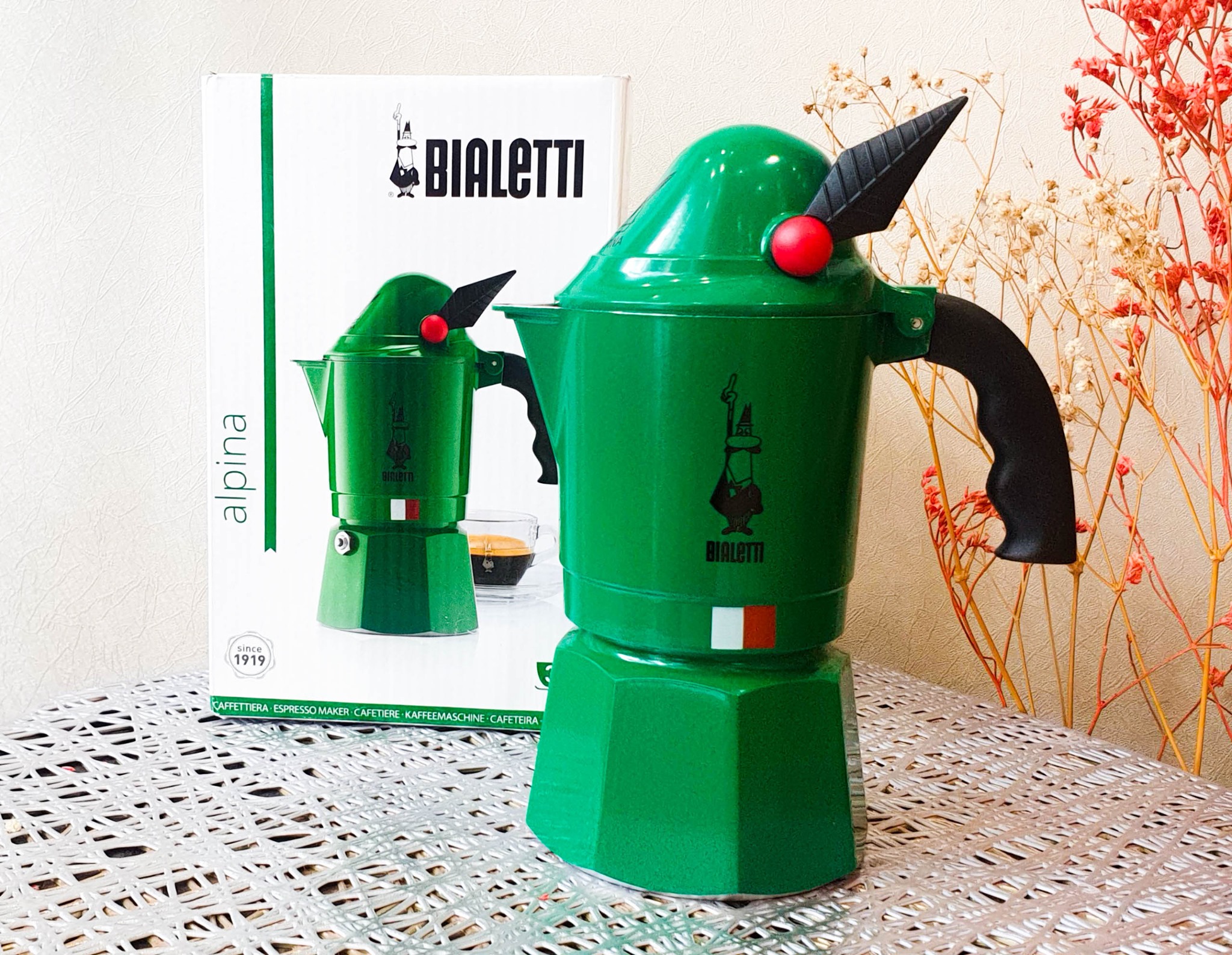 Ấm pha cà phê Bialetti Moka Express Alpina 3 ly - màu xanh | Sieuthicafe.vn