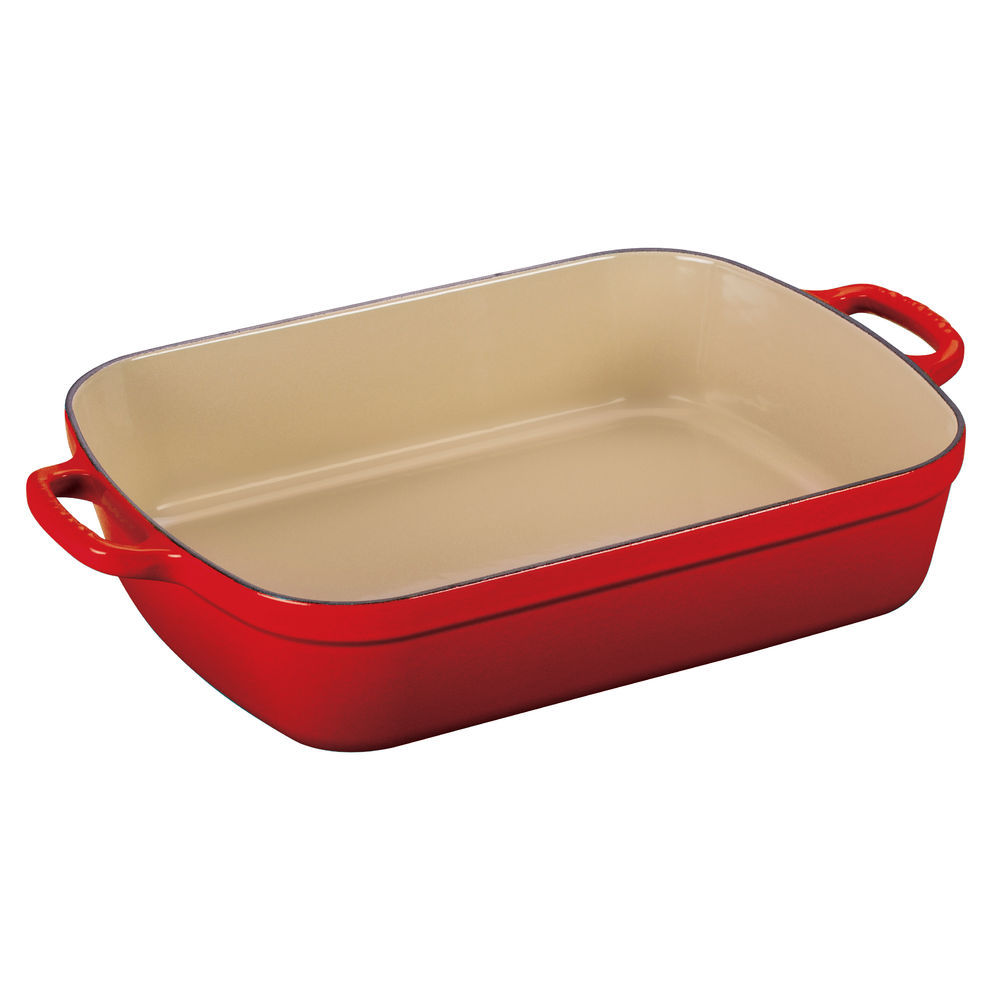 Chảo gang chữ nhật LeCreuset Bratreine 37x29cm Kirsche màu đỏ - KS - Gia Dụng Đức - Châu Âu