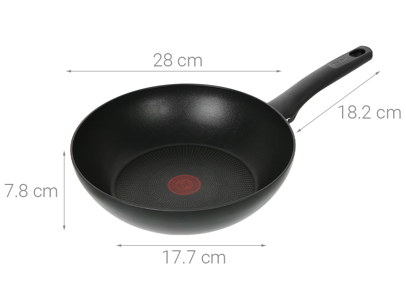 Chảo nhôm sâu chống dính vân đá đáy từ 28 cm Tefal Ultimate G2681972