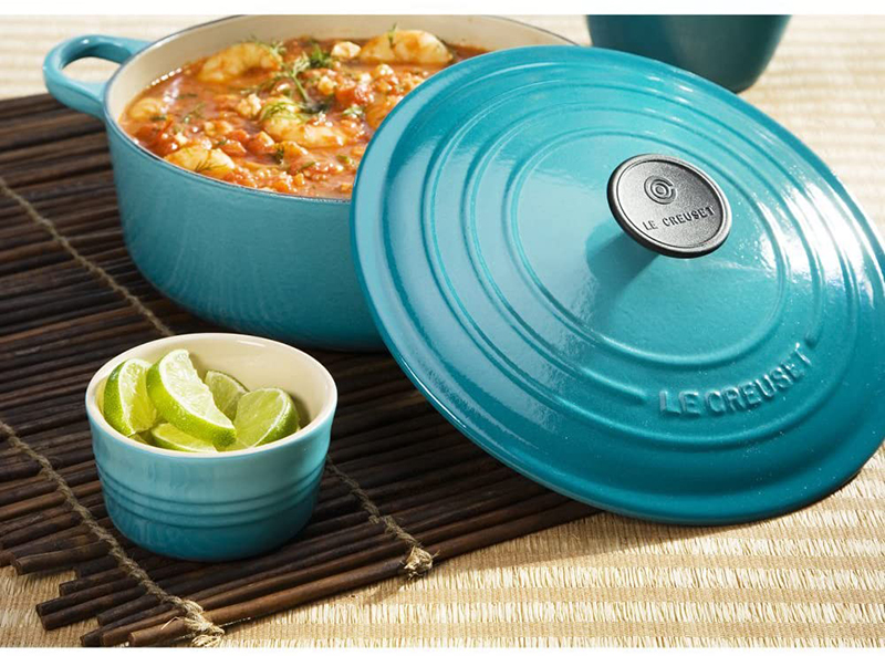 Nồi gang Le Creuset Brater rund Evo 24cm Blue Caribe