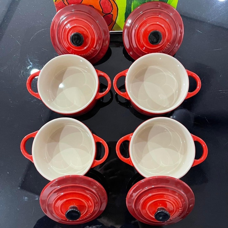 Set 4 nồi mini Le Creuset 10cm màu đỏ