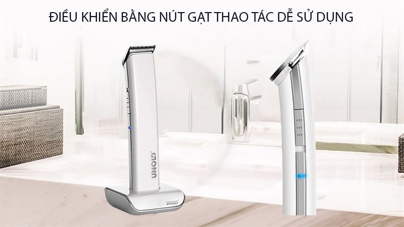 Đèn LED của Tông đơ cắt tóc không dây, có đế sạc UNOLD 87850 có thể cảnh báo pin yếu và thông báo về trạng thái sạc