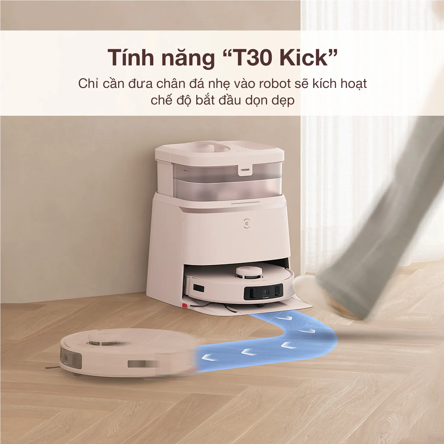 Robot hút bụi lau nhà Ecovacs Deebot T30 PRO OMNI - Tính năng T30 Kick