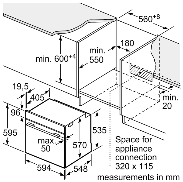 Thông số LÒ NƯỚNG ÂM TỦ BOSCH HBA5360B0K