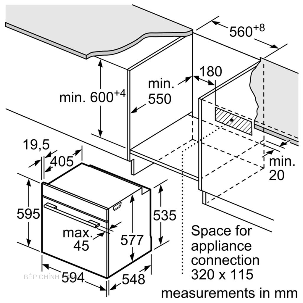 Thông số Lò nướng âm tủ Bosch HBG6764S6B