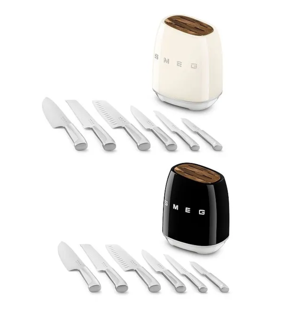 Bộ dao SMEG KBSF01 7 món - Màu Đen, Màu Kem