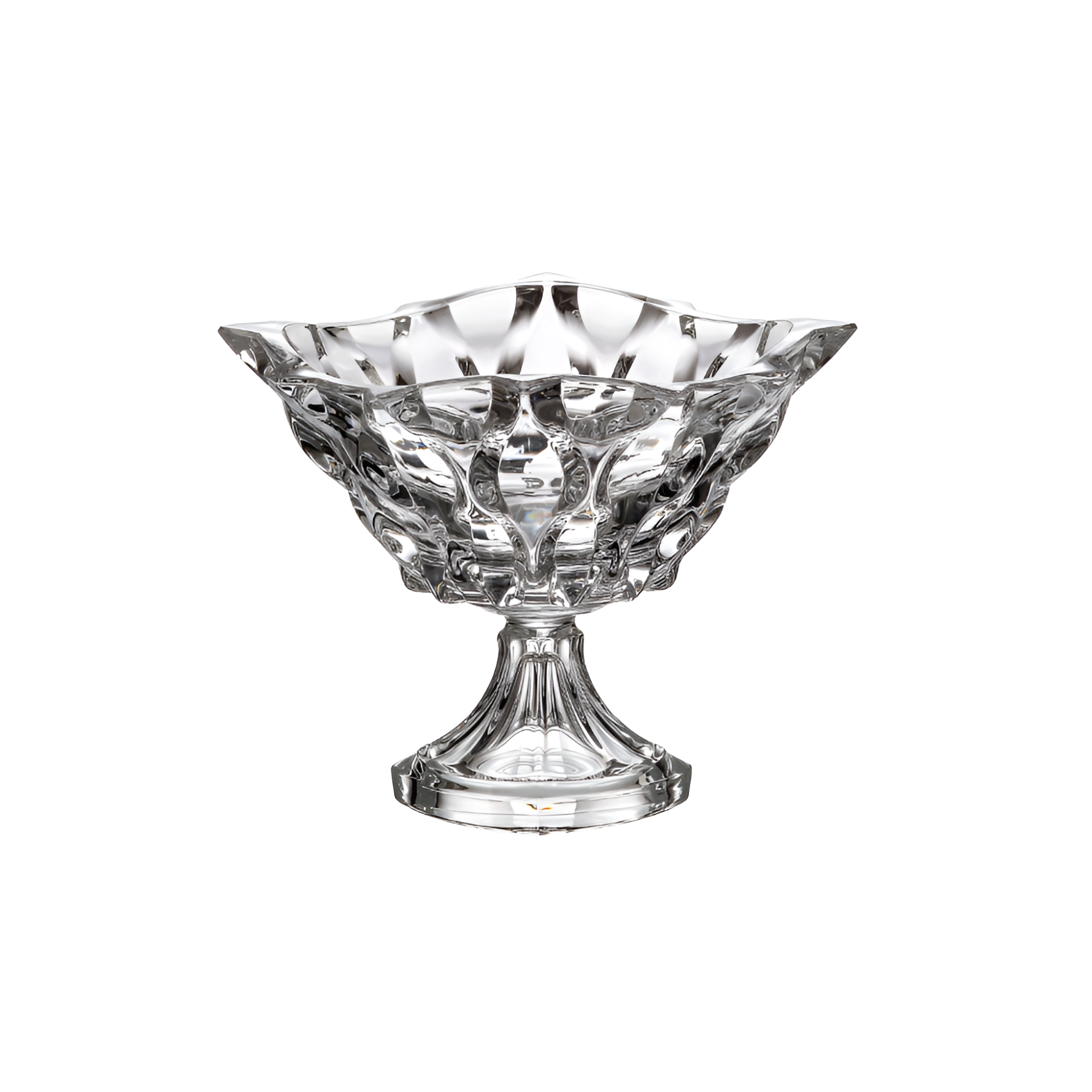 Chân bồng pha lê Bohemia Samba trắng 30.5cm