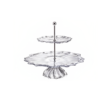 Đĩa 2 tầng Aurum Plantica trắng 35cm có chân đế