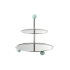 Đĩa 2 tầng Sambonet Pastry Stand Resin Màu Bạc