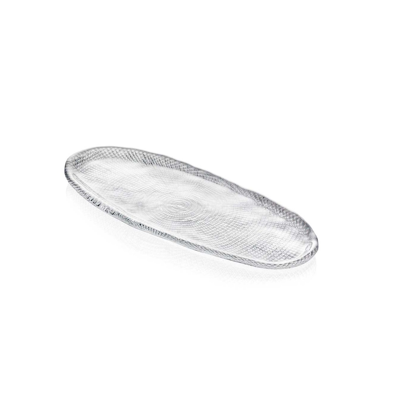 ĐĨA IVV DIAMANTE VASSOIO OVAL TRẮNG 34x15cm