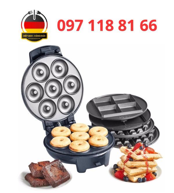 Máy làm Donut Brownie và Waffle 3in1 Vonshef - Diệp Anh hàng Đức