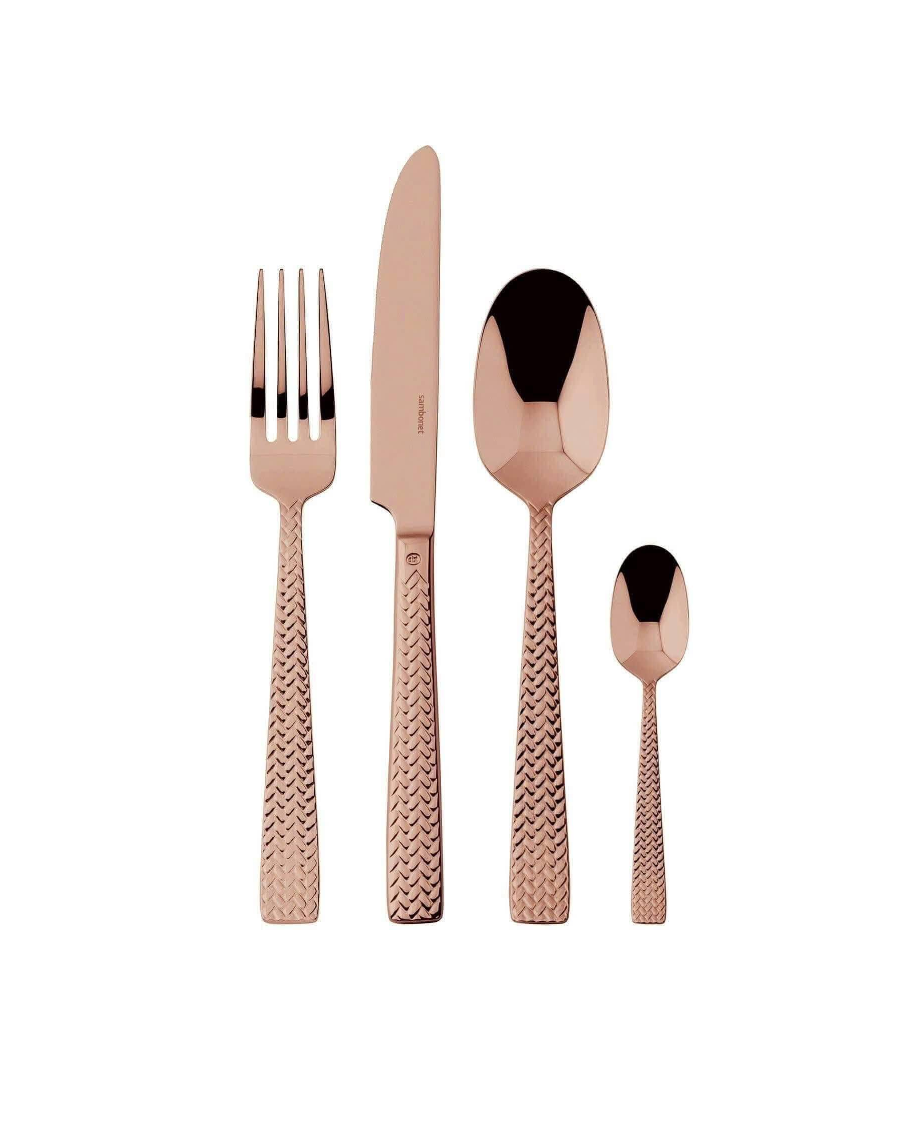 SET DAO THÌA DĨA SAMBONET CORTINA 24 MÓN MÀU HỒNG