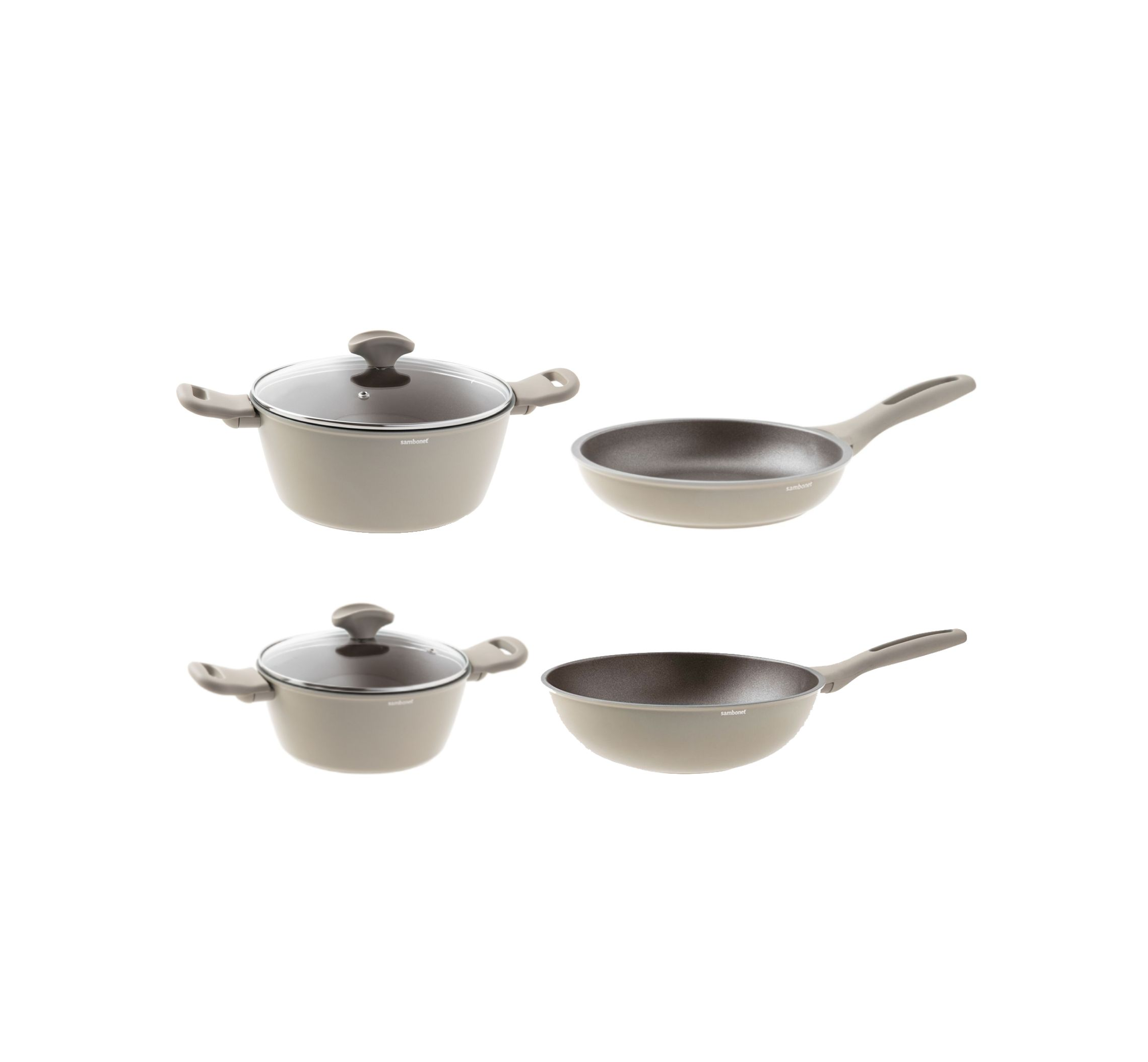 BỘ SƯU TẬP NỒI CHẢO SAMBONET SILVER FORCE MÀU KEM - MADE IN ITALY