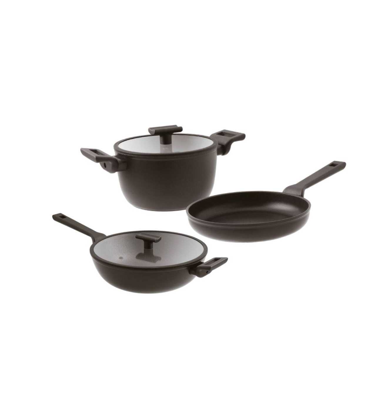 BỘ NỒI CHẢO SAMBONET TITAN PRO MÀU ĐEN - MADE IN ITALY