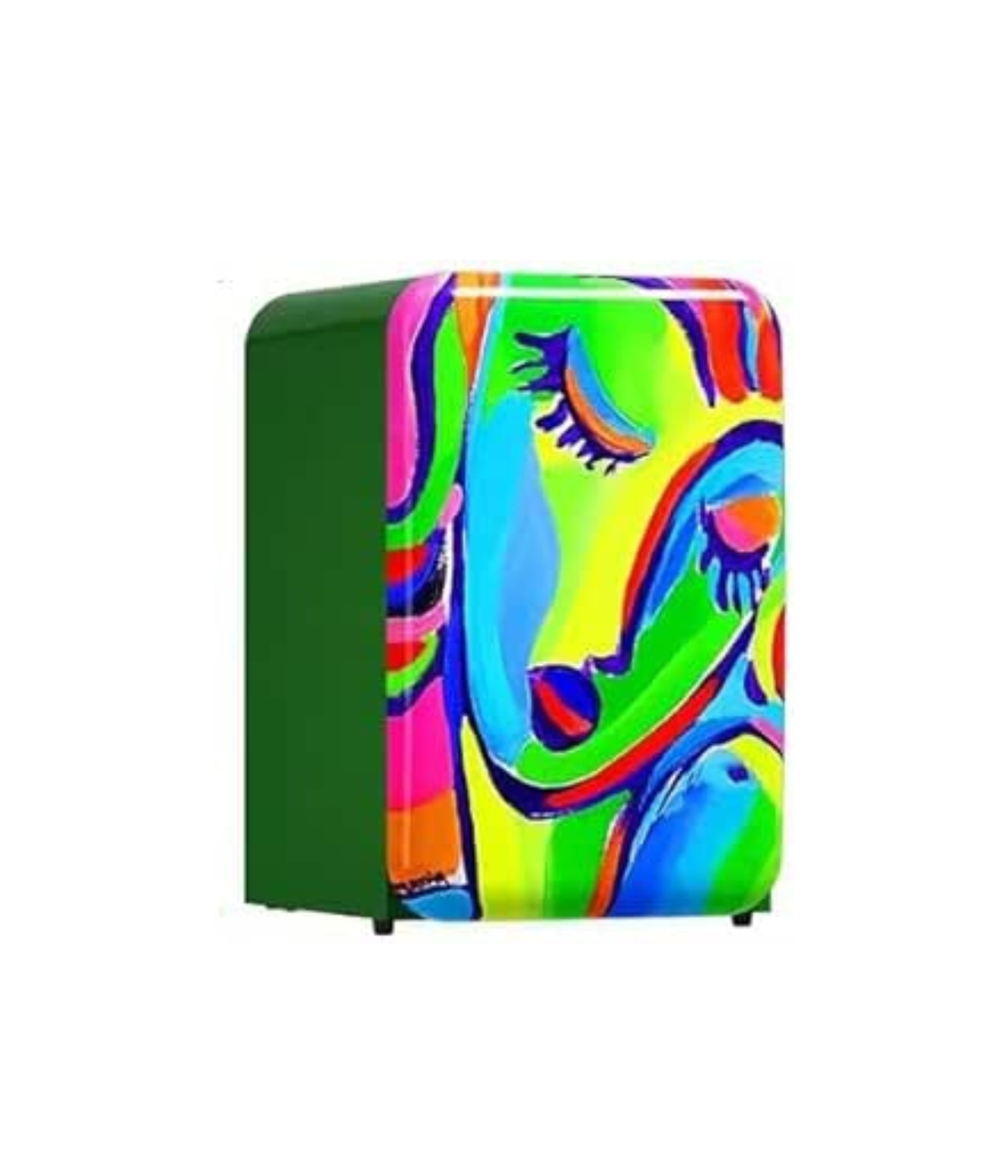 Tủ lạnh mini retro HCK SLEEPY GIRL màu xanh dung tích 107L có ngăn đông
