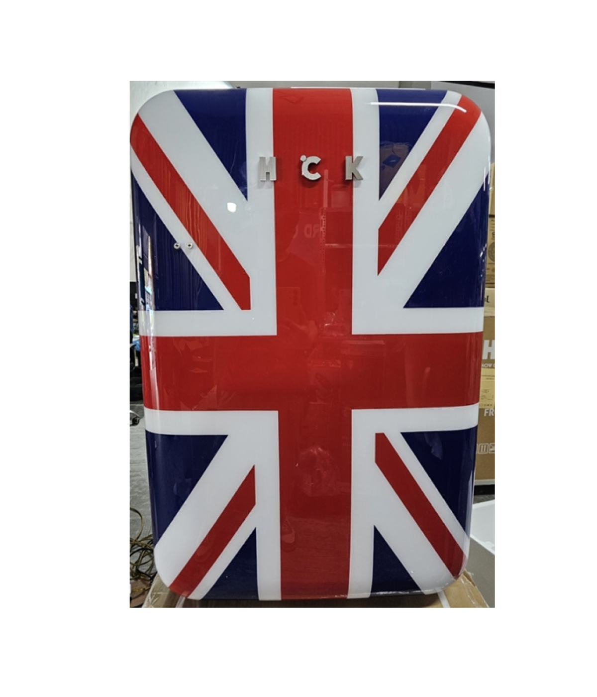 Tủ lạnh mini retro HCK UNION JACK 115L màu xanh quốc kỳ Anh