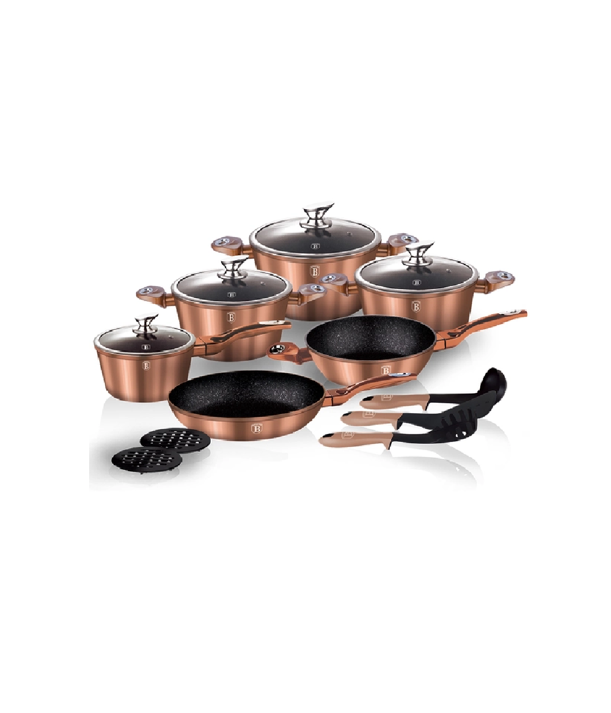 Nồi Berlinger Haus BH/1224N Rose Gold Collection 15 Chi Tiết Màu Vàng Hồng