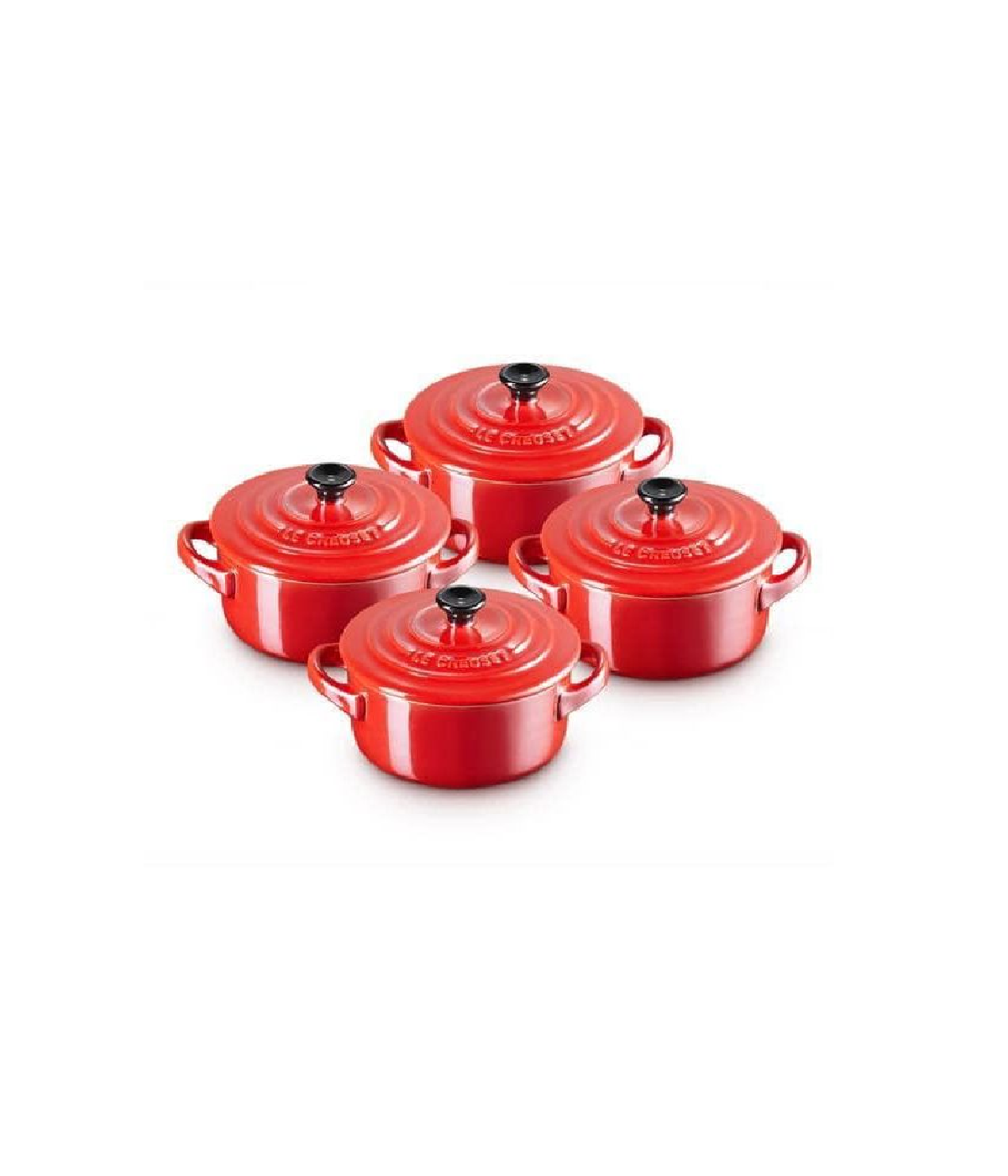 Nồi Mini Lecreuset Mini Bräter 10cm Kirsche 4 Cái Màu Đỏ