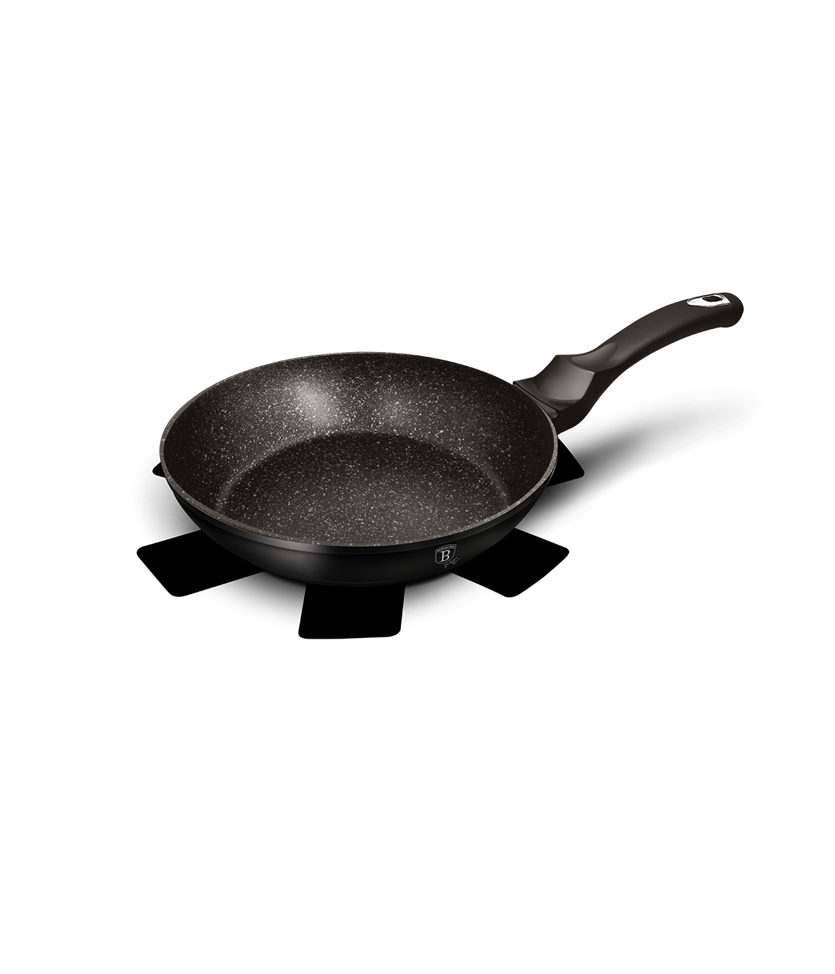 Chảo Rán Berlinger Haus BH/1845 28cm Lớp Chống Dính Phủ Đá Màu Đen Bạc