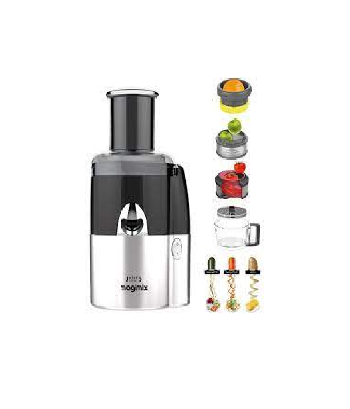 Máy Ép Lạnh Vắt Cam Thái Lát Rau Củ Magimix Juice Expert 4 - Màu Đen Bạc