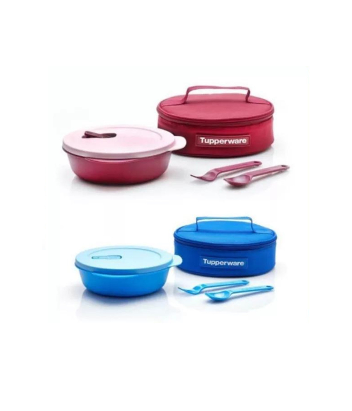 Hộp cơm Tupperware Crystalwave Lunch ( màu đỏ mận - màu xanh da trời)