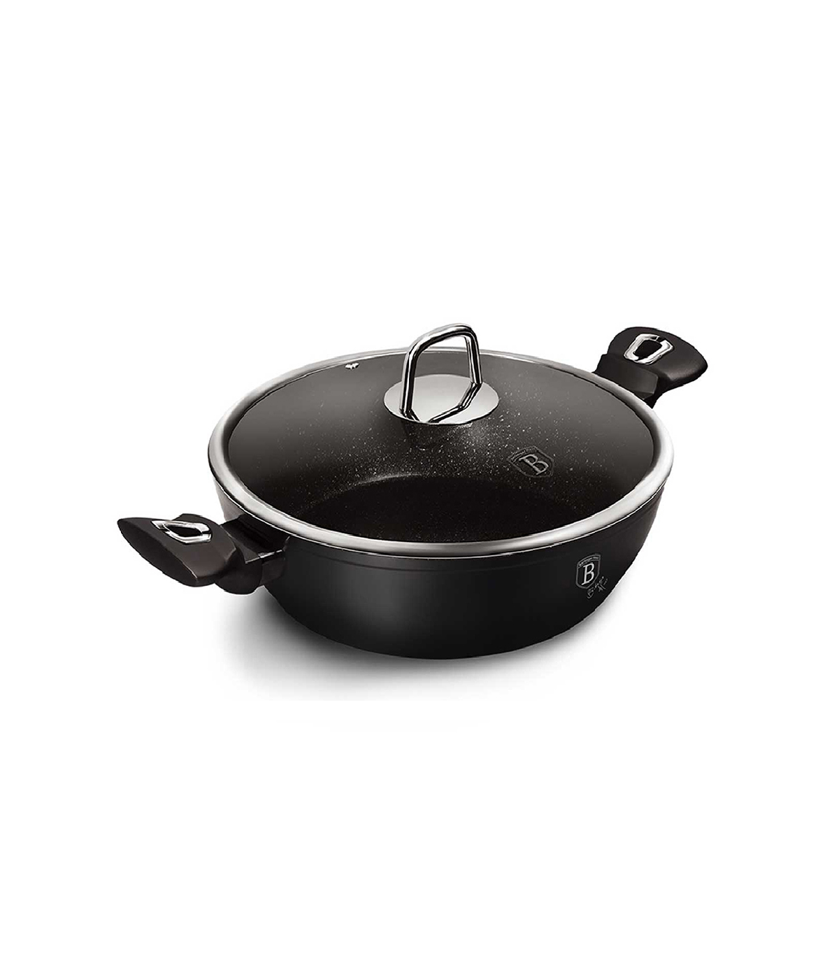 Nồi Chảo 2 Quai Cầm Có Nắp Berlinger Haus BH/1850 28cm Màu Đen Bạc