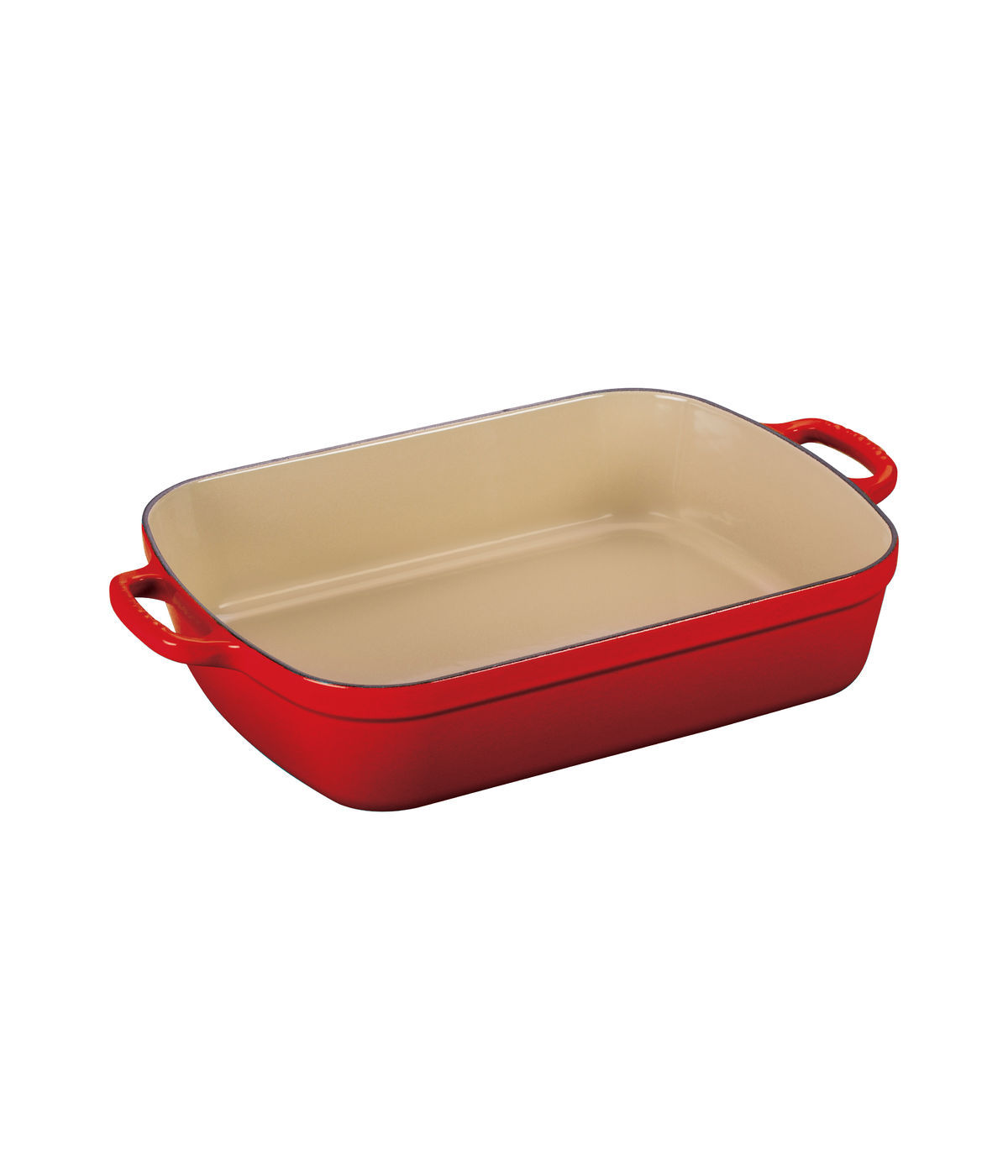 Chảo Gang Chữ Nhật Lecreuset Bratreine 37x29cm Kirsche Màu Đỏ