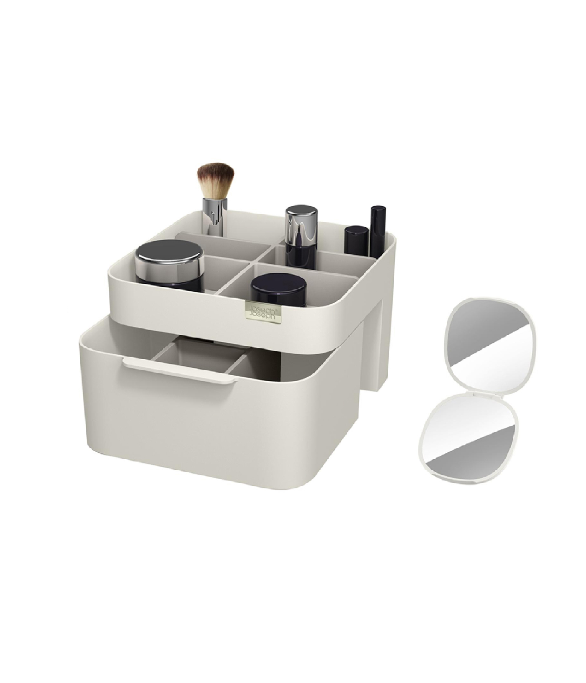 Combo kệ đựng mỹ phẩm Organiser & gương trang điểm cầm tay Joseph Joseph 75007