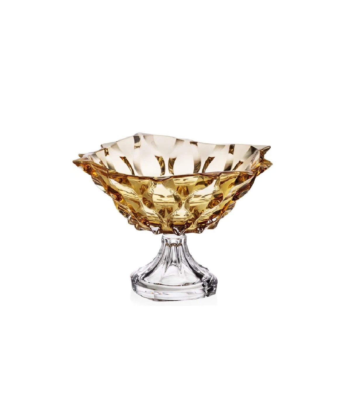 Chân bồng pha lê Bohemia Samba vàng 30.5cm