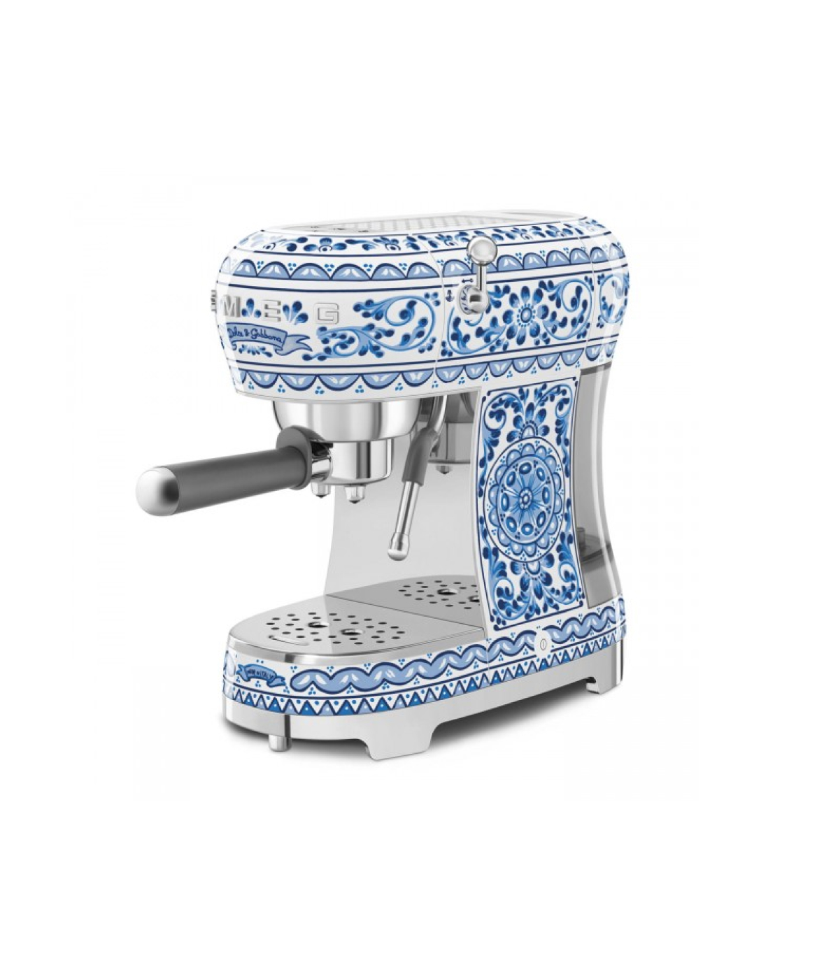 Máy pha cafe Espresso SMEG ECF02DGBEU họa tiết Dolce&Gabbana xanh gốm