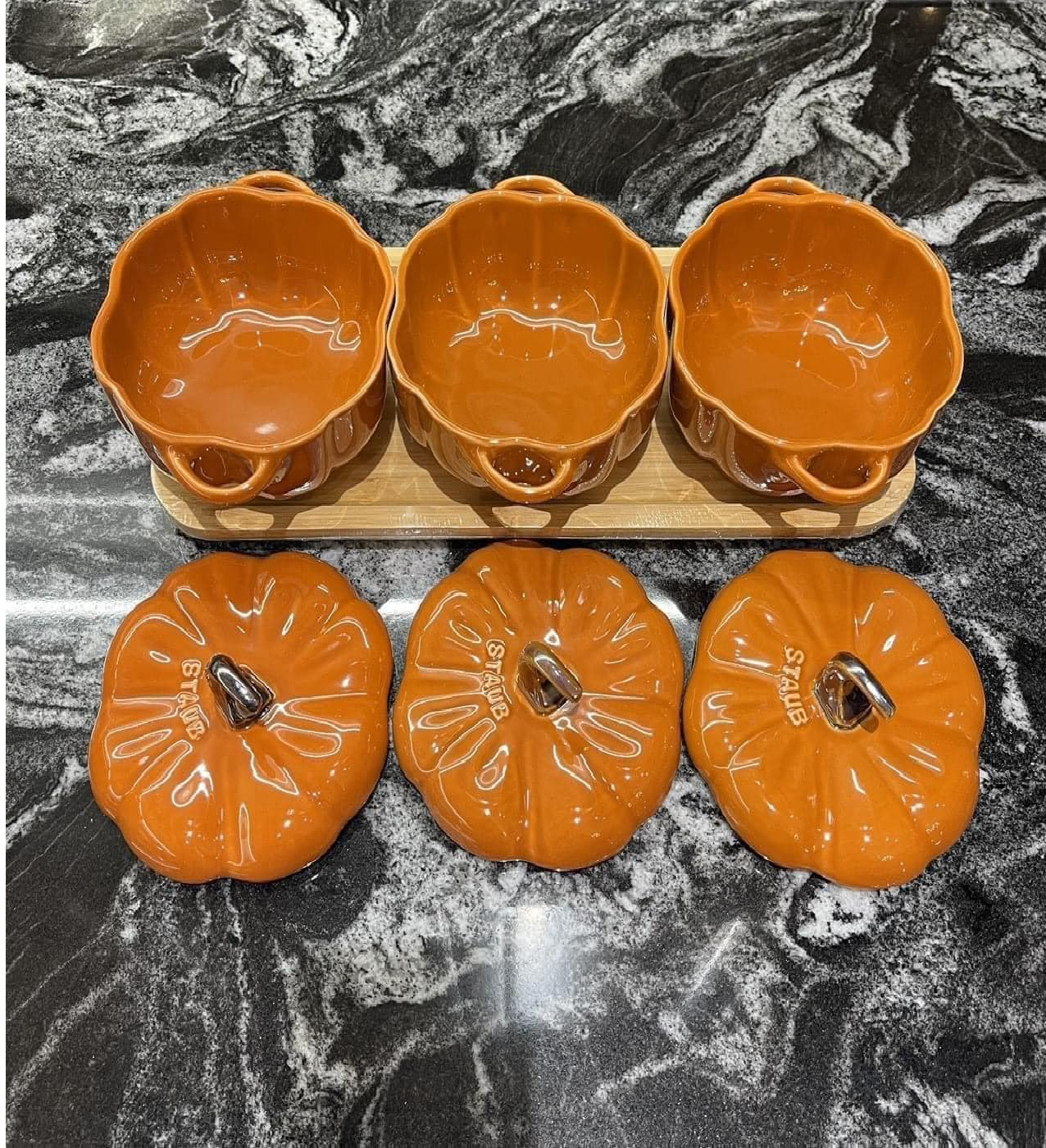 Set 3 âu sứ bí ngô Staub