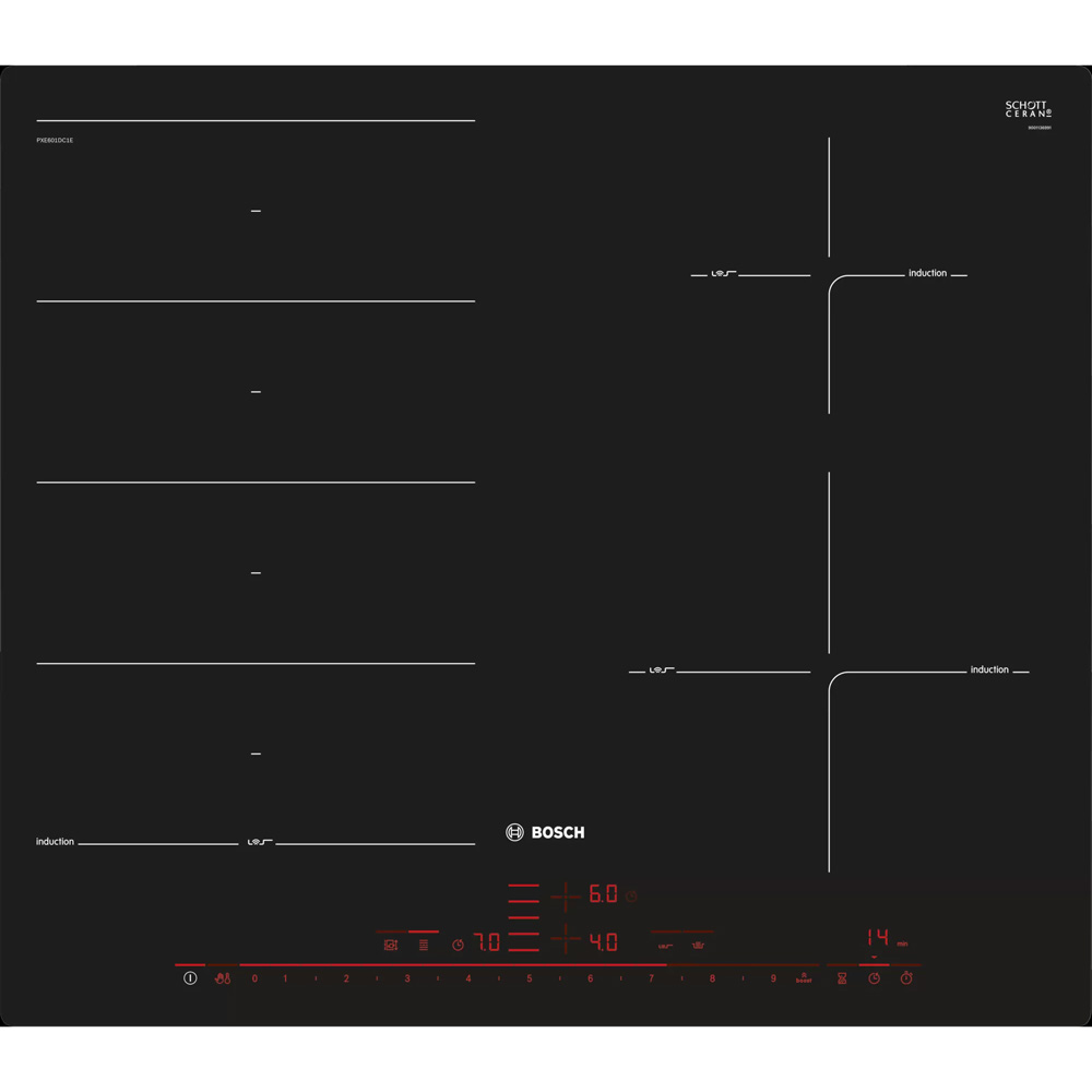 BẾP TỪ BOSCH Đa điểm PXE601DC1E - 60cm (Không viền nhôm)