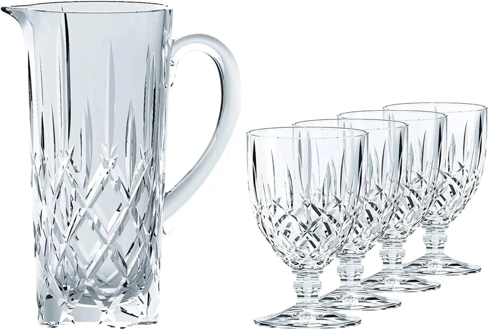 Spiegelau & Nachtmann, 5-teiliges Krug-Set, 1x Krug (1190 ml) + 4 All Purpose-Gläser (350 ml), Kristallglas, Noblesse, 102387, Klar : Amazon.de: Küche, Haushalt & Wohnen