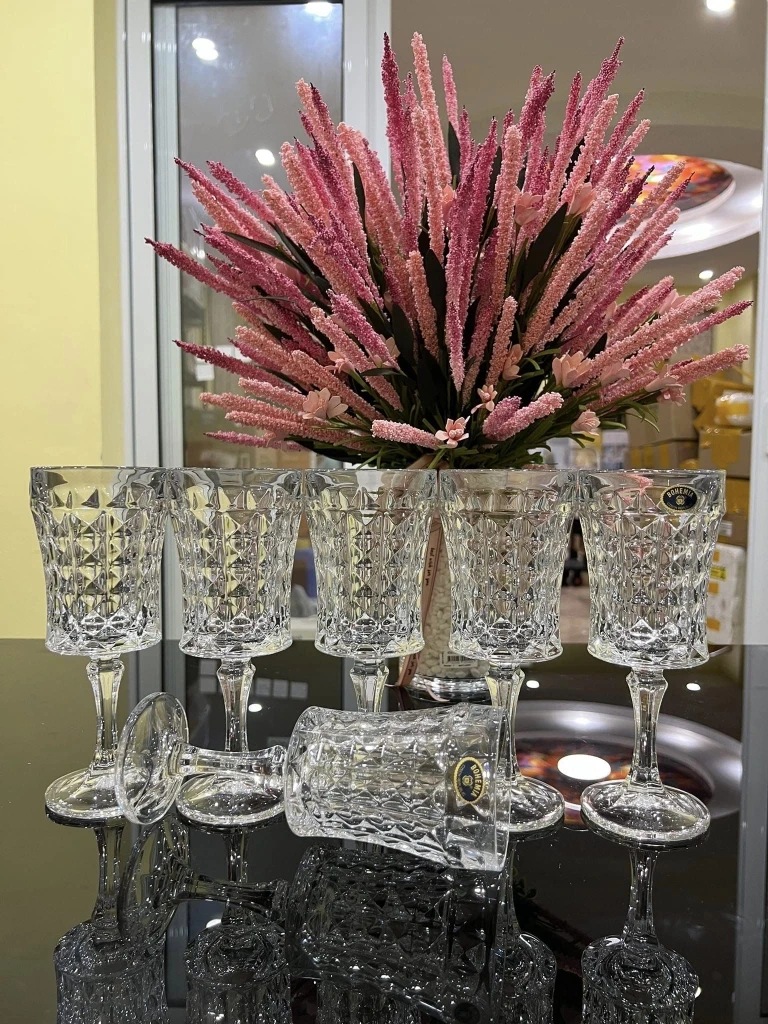 Bộ 6 ly pha lê Bohemia Diamond 200ml nội địa Đức - Germany S&T