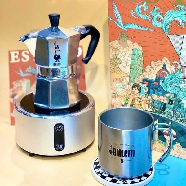 Bộ ấm cà phê Bialetti Steam Age Moka Pot 3 cốc - Made in Italy