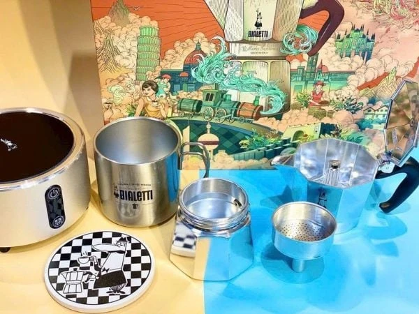 Bộ ấm cà phê Bialetti Steam Age Moka Pot 3 cốc - Made in Italy