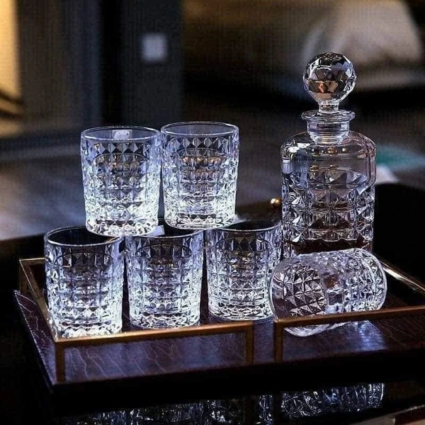 Bộ bình rượu pha lê Bohemia Diamond Cut