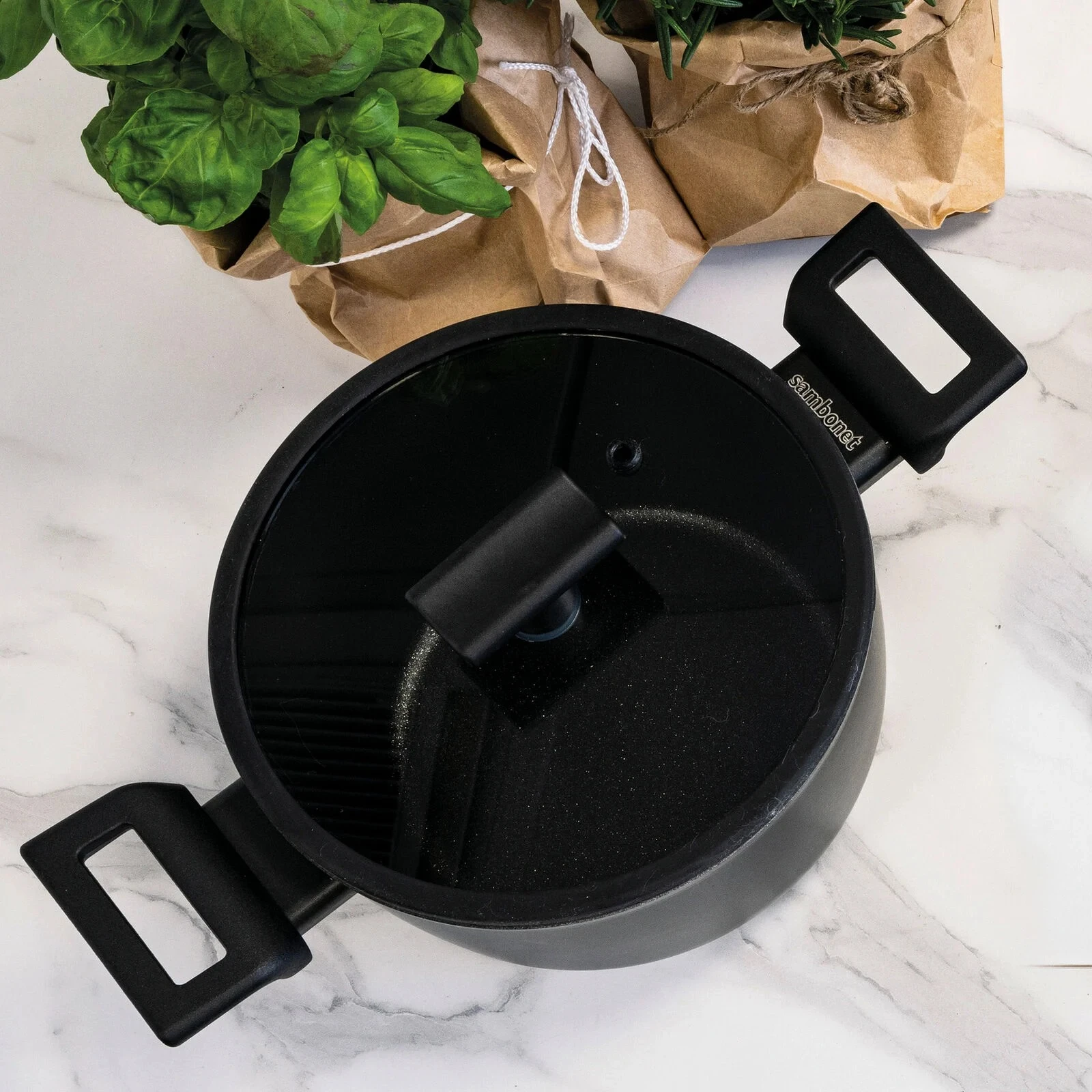 BỘ NỒI CHẢO SAMBONET TITAN PRO MÀU ĐEN - MADE IN ITALY 1