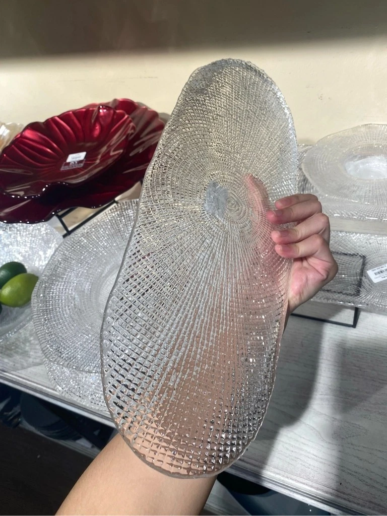 Đĩa hình oval IVV Diamante' Vassoio Oval trắng 34x15cm