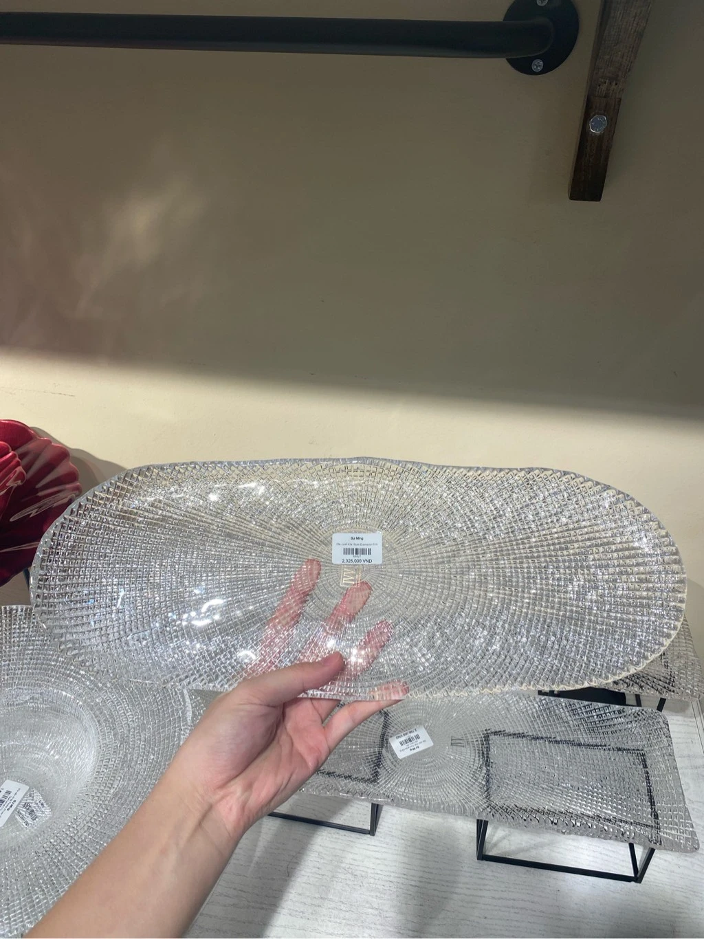 Đĩa hình oval IVV Diamante' Vassoio Oval trắng 34x15cm