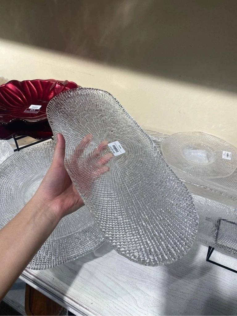 Đĩa hình oval IVV Diamante' Vassoio Oval trắng 34x15cm