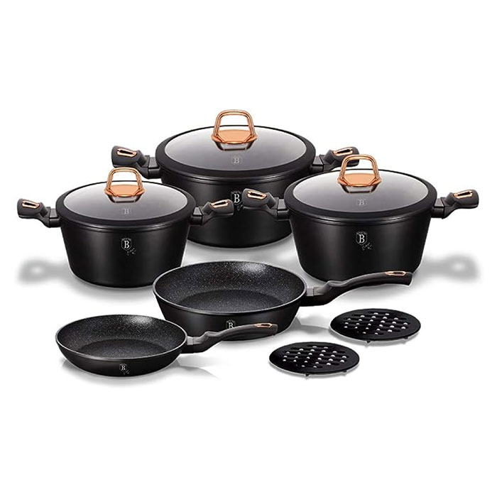 BỘ NỒI 10 CHI TIẾT BERLINGER HAUS BH/1645N - Màu đen